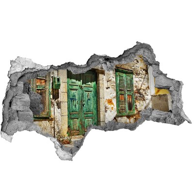 Fototapeta díra na zeď 3D Řecké uličky