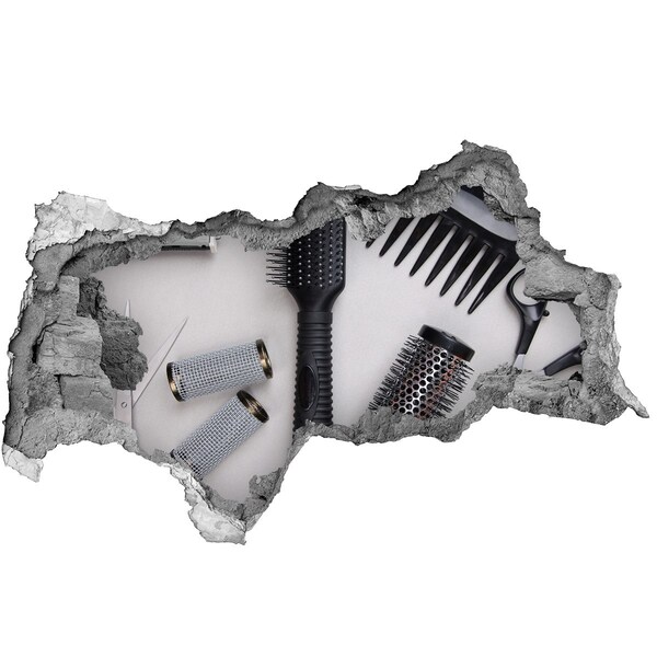 Samolepící díra na stěnu Kadeřnické doplňky v díře ve zdi