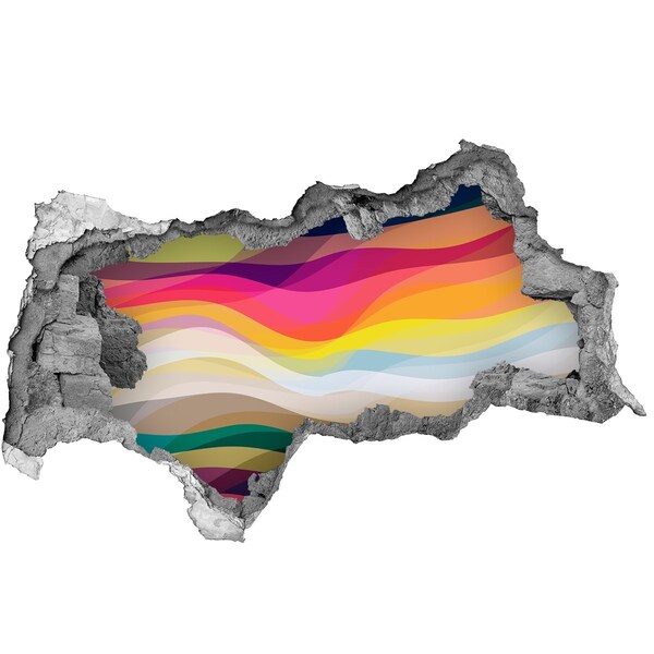 Díra 3D fototapeta na stěnu Barevné vlny na betonovém pozadí