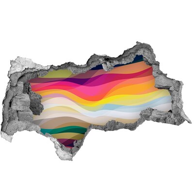 Díra 3D fototapeta na stěnu Barevné vlny na betonovém pozadí