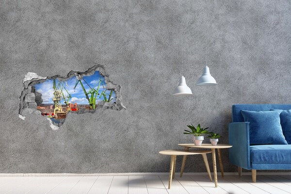 Fototapeta díra na zeď 3D Průmyslový přístav v akci