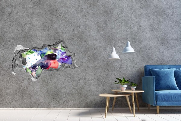 Díra 3D fototapeta nálepka Pták v barevné kompozici