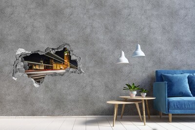 Fototapeta díra na zeď 3D Londýnské památky v noci