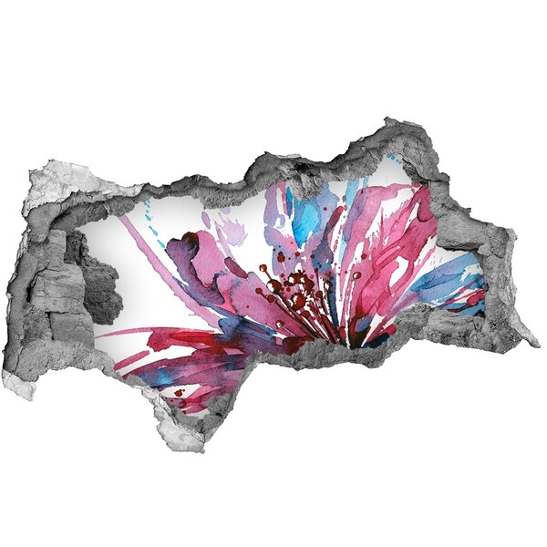 Díra 3D fototapeta na stěnu Květina v rozpadlé zdi