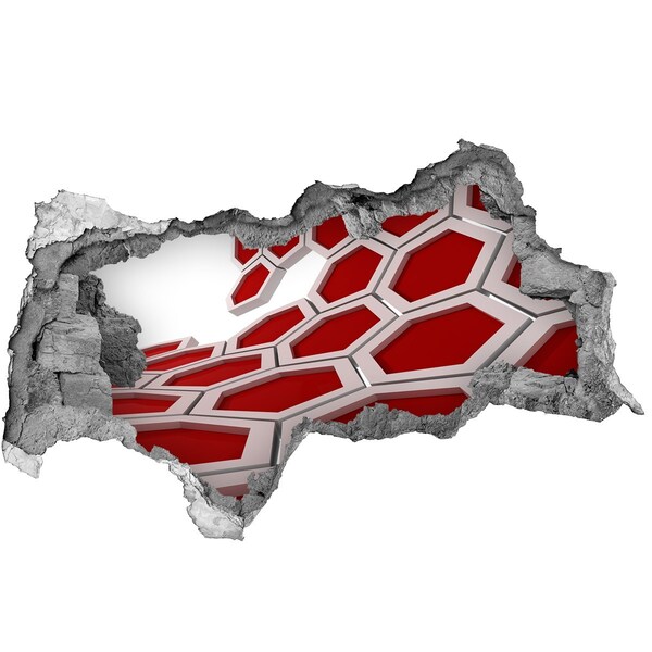 Díra 3D fototapeta nálepka Červené bludiště v betonu