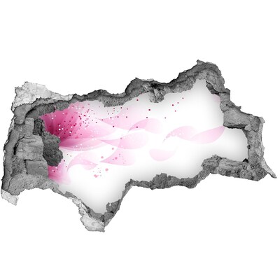 Samolepící díra nálepka Růžová vlna skrz díru ve zdi