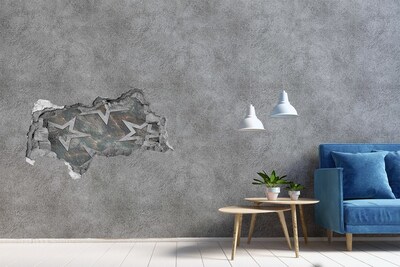 Díra 3D fototapeta nálepka Rozbitá zeď s hvězdami