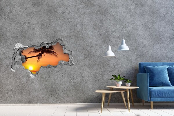 Nálepka fototapeta 3D Západ slunce na tropické pláži