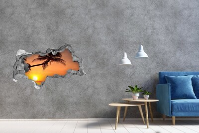 Nálepka fototapeta 3D Západ slunce na tropické pláži