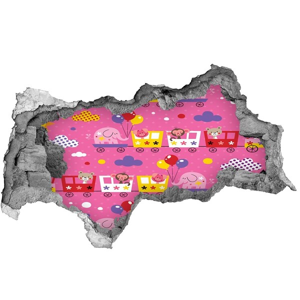 Samolepící nálepka Barevný vlak s balónky