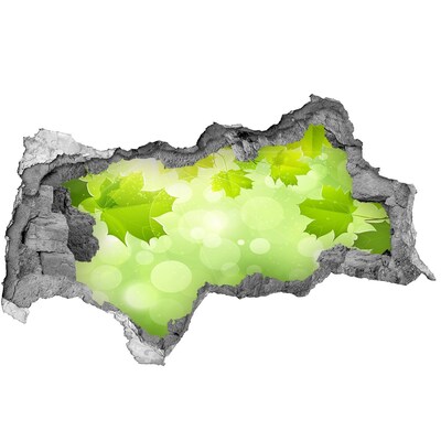 Samolepící díra na stěnu Zelená oáza mezi listím