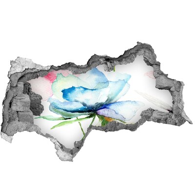 Nálepka 3D díra na zeď samolepící Květinový sen v betonu