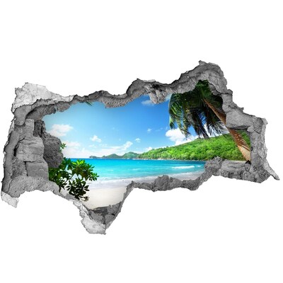 Nálepka fototapeta 3D výhled Seychely pláž