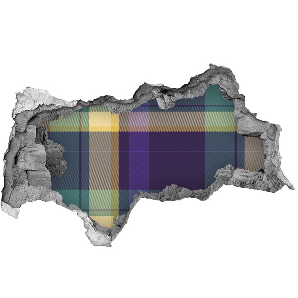 Díra 3D fototapeta nálepka Kostkovaný vzor na zdi