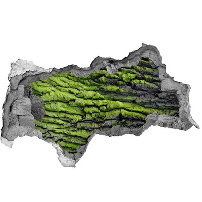 Samolepící díra nálepka Zelený kámen v díře