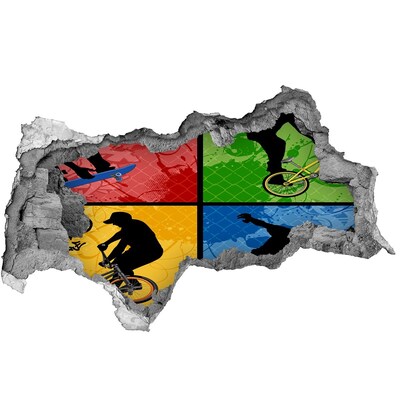 Foto fotografie díra na zeď Skateboarding v akci