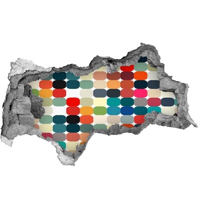 Díra 3D fototapeta nálepka Barevná mozaika skrz díru ve zdi