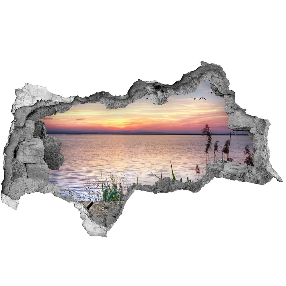 Nálepka fototapeta 3D výhled Jezero západ