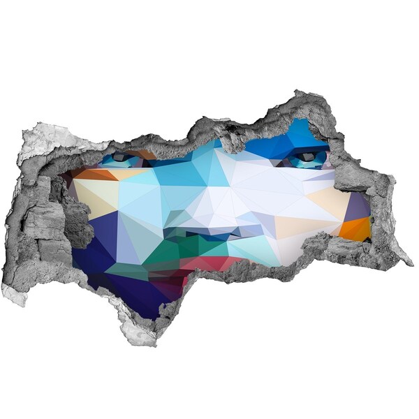 Díra 3D fototapeta nálepka Krajina v barvách geometrie