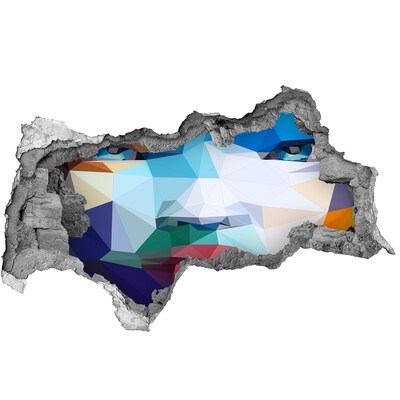 Díra 3D fototapeta nálepka Krajina v barvách geometrie