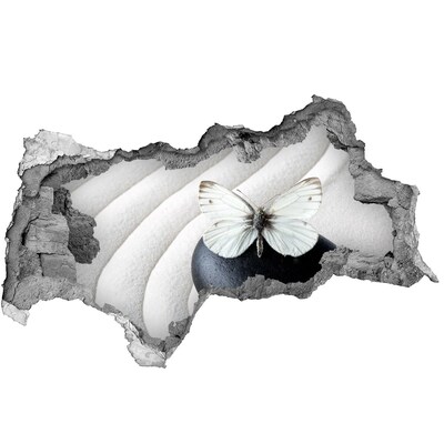 Díra 3D fototapeta nálepka Kámen zen a motýl