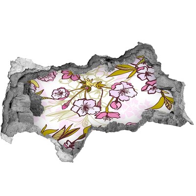 Nálepka 3D díra na zeď Květinový ráj za zdí