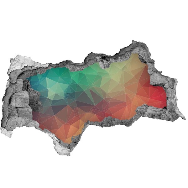 Díra 3D fototapeta nálepka Barevná geometrie v díře ve zdi