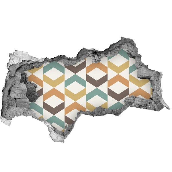 Díra 3D fototapeta na stěnu Geometrické vzory na zdi
