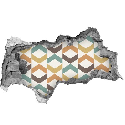 Díra 3D fototapeta na stěnu Geometrické vzory na zdi