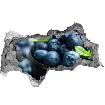 Nálepka 3D díra beton Borůvky v díře ve zdi