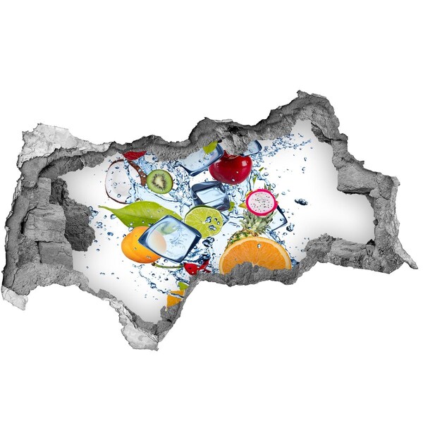 Nálepka díra na zeď beton Ovocný ledový vodopád