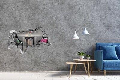 Fototapeta díra na zeď Zlatý stůl v elegantním interiéru