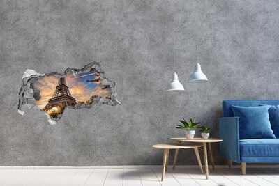 Fototapeta díra na zeď 3D Eiffelova věž Paříž