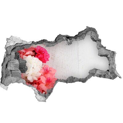 Samolepící díra nálepka beton Květinová oáza za zdí