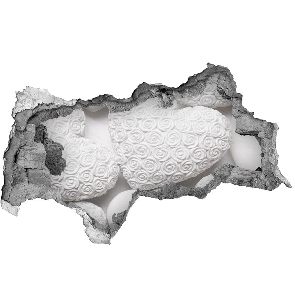 Fototapeta díra na zeď Bílé růže v díře ve zdi