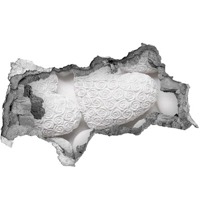 Fototapeta díra na zeď Bílé růže v díře ve zdi