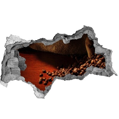 Nálepka díra na zeď beton Káva v rozbité zdi