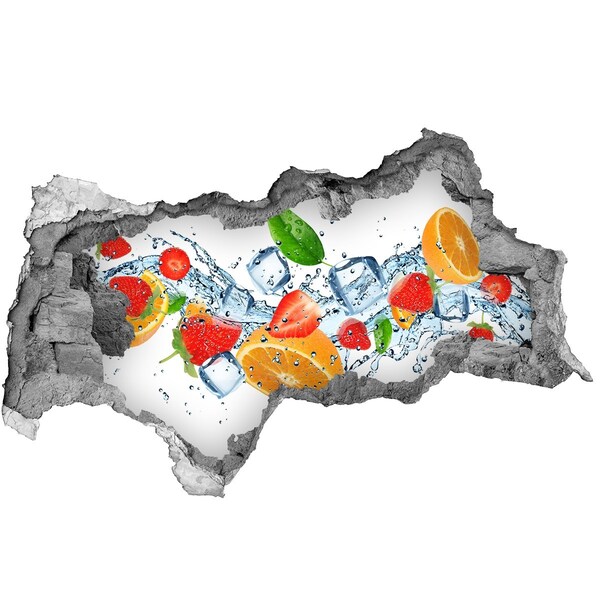 Nálepka 3D díra Ovocný koktejl ve vodní explozi