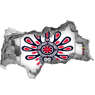 Díra 3D fototapeta na stěnu Barevný etnický vzor v díře ve zdi