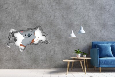 Díra 3D fototapeta nálepka Koala v díře ve zdi
