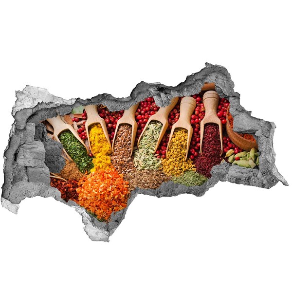 Nálepka díra na zeď Kuchyně plná koření