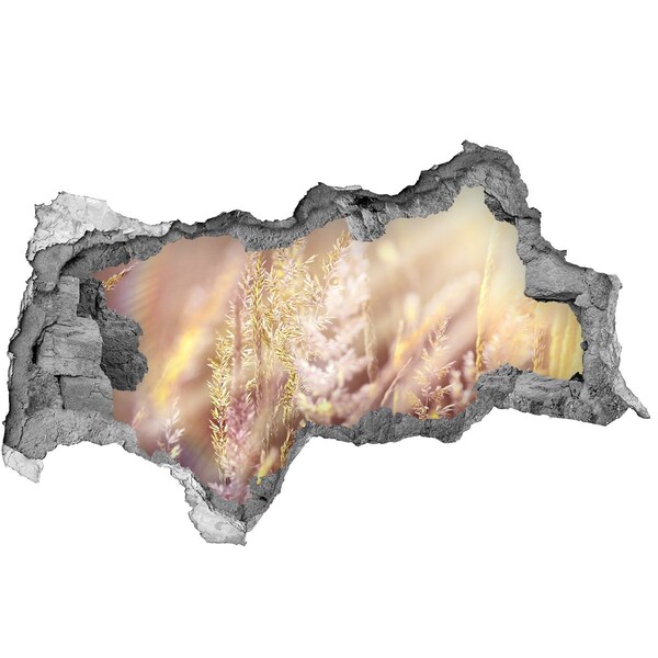 Samolepící díra nálepka Květinová louka za zdí