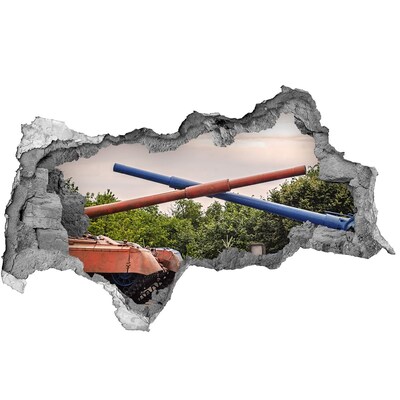 Foto fotografie díra na zeď Tanková bitva v troskách