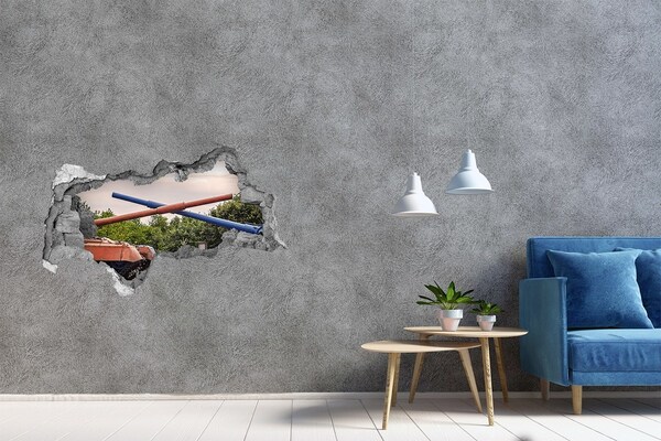 Foto fotografie díra na zeď Tanková bitva v troskách