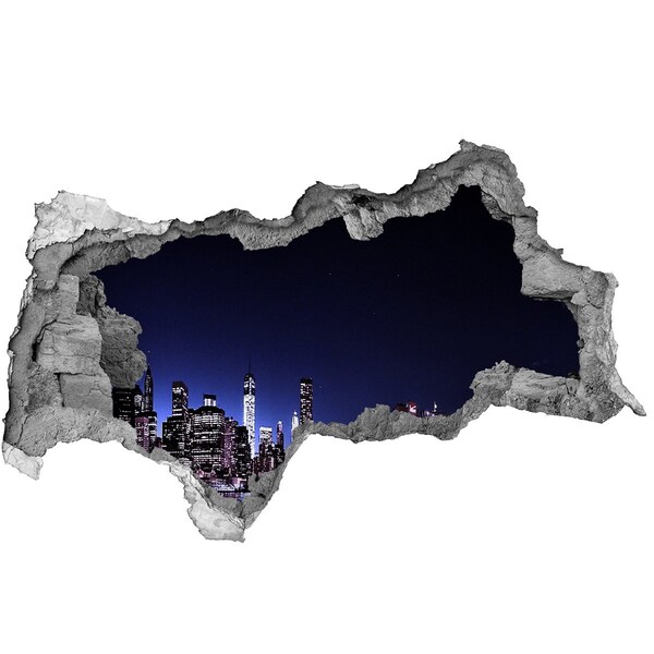 Fototapeta díra na zeď 3D Noční panorama New Yorku