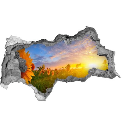Nálepka fototapeta 3D Slunečnice v zapadajícím slunci
