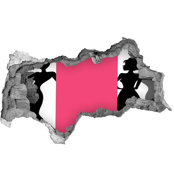 Díra 3D fototapeta nálepka Stylová postava v díře ve zdi