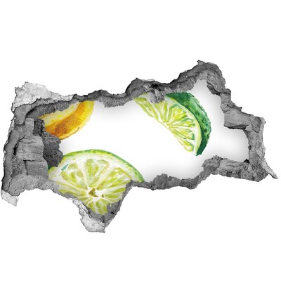 Nálepka díra na zeď beton Citronová díra ve zdi