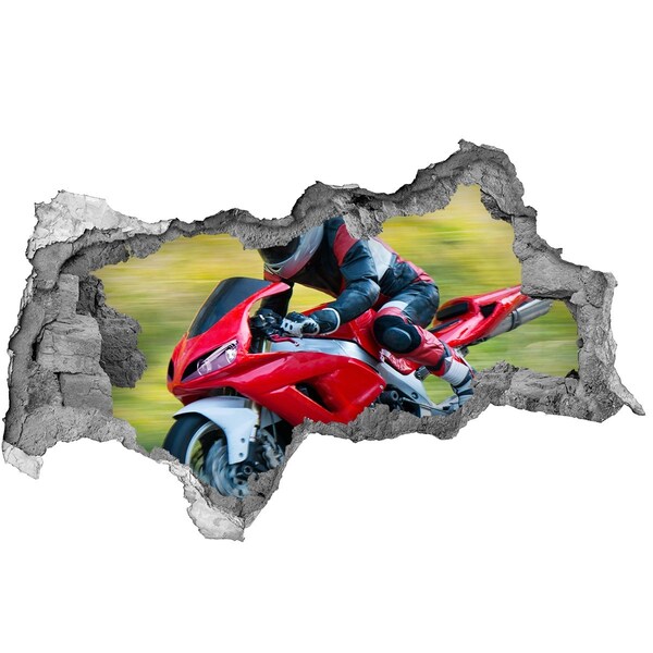 Foto fotografie díra na zeď Motorka