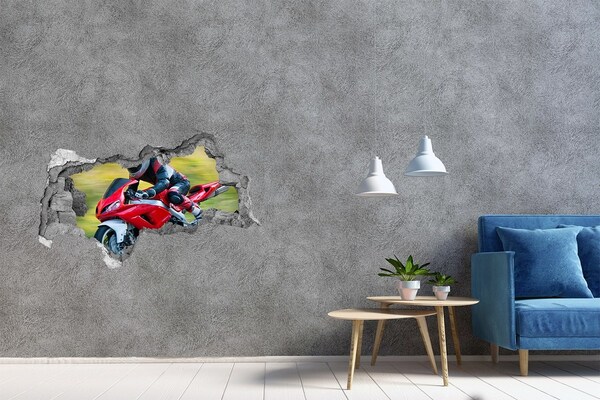 Foto fotografie díra na zeď Motorka